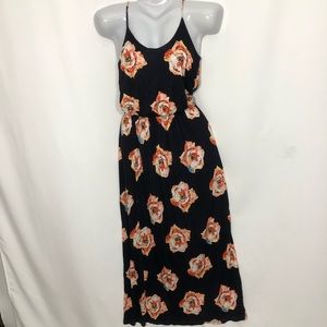 LUSH floral cinch waist scoop neck maxi sun dress
